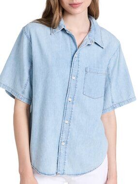 CITIZEN OF HUMANITY Short Sleeve Kayla Top In Wind Chime Size Small